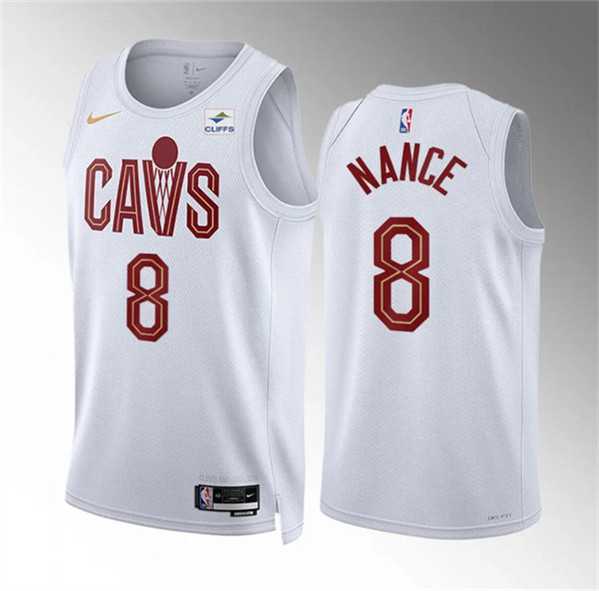 Men's Cleveland Cavaliers #8 Pete Nance White Association Edition Stitched Jersey Dzhi